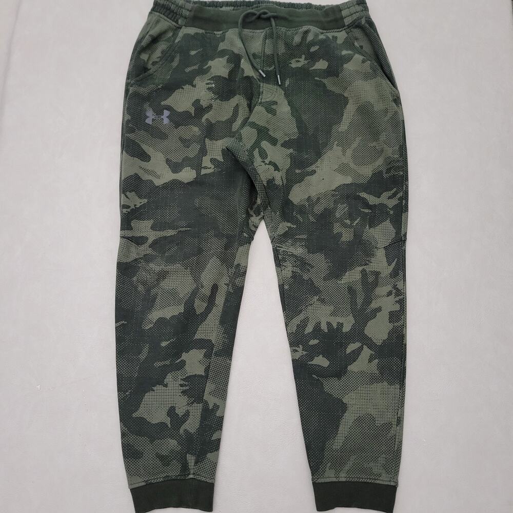 Under Armour Men's UA Rival Fleece Camo Joggers XL Green Cold Gear